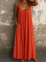 Spaghetti Casual Dress With No