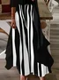 Women's Abstract Stripe Print Casual Two-Piece Dress