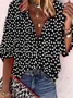 Vintage Ditsy Floral Mock Neck Loose Shirt