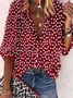 Vintage Ditsy Floral Mock Neck Loose Shirt