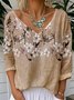 V Neck Loose Casual T-Shirt