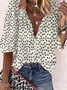 Vintage Ditsy Floral Mock Neck Loose Shirt