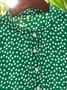 Vintage Ditsy Floral Mock Neck Loose Shirt