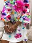Women's Floral Print V Neck Dress