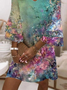 Women's Floral Print V Neck Dress