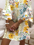 Women's Floral Print V Neck Dress