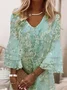 Women's Floral Print V Neck Dress