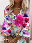Women's Floral Print V Neck Dress