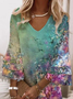 Women's Floral Print V Neck Dress