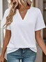 Regular Fit V Neck Casual Cotton T-Shirt