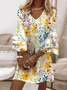 Women's Floral Print V Neck Dress