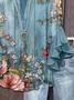 Women's Floral Ruffle Sleeve Top