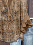 Women's Floral Ruffle Sleeve Top