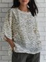 Crew Neck 3D Printing Vintage T-Shirt