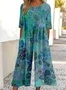 Women's H-Line Crew Neck Daily Going Out Casual Printing Floral Summer Ankle Pants Jumpsuit Romper