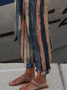 Women's Stripe Print Casual Pants