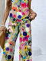 Flowers jacket and trouser suit Two-piece