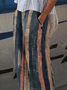 Women's Stripe Print Casual Pants