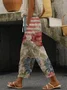 Women's Independence Day Floral Print Casual Pants