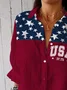 Women's Independence Day 1776 Printed Casual Shirt