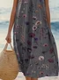 Crew Neck Casual Cotton Regular Fit Dress With No