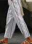 Women's Striped Print Casual Pants