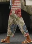 Women's Independence Day Floral Print Casual Pants