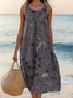 Crew Neck Casual Cotton Regular Fit Dress With No