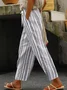Women's Striped Print Casual Pants