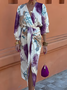 Women's Side-Slit 3D Printing Daily Going Out Two-Piece Set As Picture Casual Spring/Fall Top With Skirt Matching Set