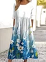 Cotton Casual Dress With No