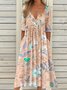 Loose Floral Vintage Dress With No