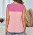Women's Sleeveless Tank Top Summer Sky Blue Color Block Cotton Crew Neck Daily Going Out Casual Top