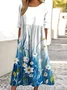 Cotton Casual Dress With No