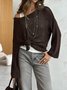 Off The Shoulder Cotton Loose Boho Sweater