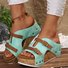 Pu Summer Western Style Color Block Slide Sandals
