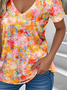 Botanical Pattern Casual T-Shirt