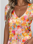 Botanical Pattern Casual T-Shirt