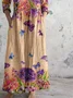 V Neck Regular Fit Casual Jersey Dress