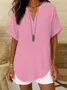 Women's Fashion Casual V-neck Short Sleeve Shirt