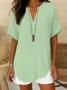 Women's Fashion Casual V-neck Short Sleeve Shirt