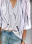 Women's Polka Dots Print V-Neck Casual Blouse