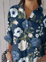Women's Vintage Floral Print Casual Lapel Shirt