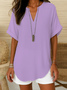 Women's Fashion Casual V-neck Short Sleeve Shirt