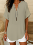 Women's Fashion Casual V-neck Short Sleeve Shirt