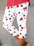 Women's Independence Day Star Print Casual Leggings