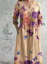 V Neck Regular Fit Casual Jersey Dress