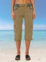 Women's  Elastic Waist H-Line Wide Leg Pants Daily Going Out Pants Black Casual Pocket Stitching Plain Summer Pants