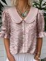 Loose Casual Shawl Collar Floral Shirt