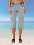 Women's  Elastic Waist H-Line Wide Leg Pants Daily Going Out Pants Black Casual Pocket Stitching Plain Summer Pants
